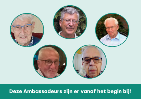 Jeu Heykens, Peter Hofman, Karel Schröder, Bep Schut en Bert Verwijmeren